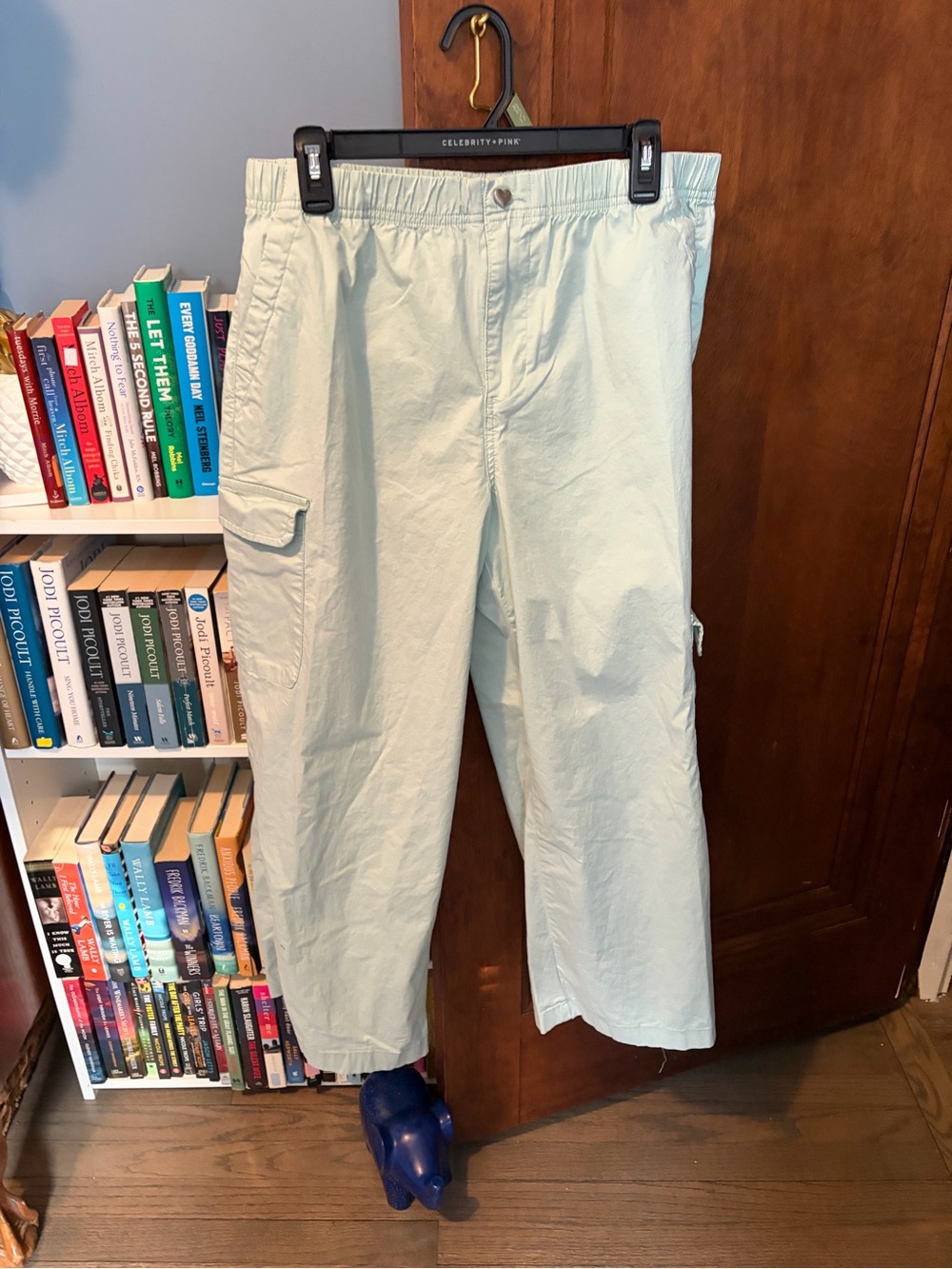 Celebrity Pink Women’s Light Mint Cargo Pants with Elastic Waistband